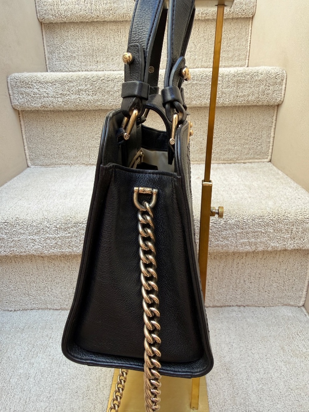 Chanel Grained Calfskin Stitched Label Click Shopper Tote Small and Black - Picture 9 of 14